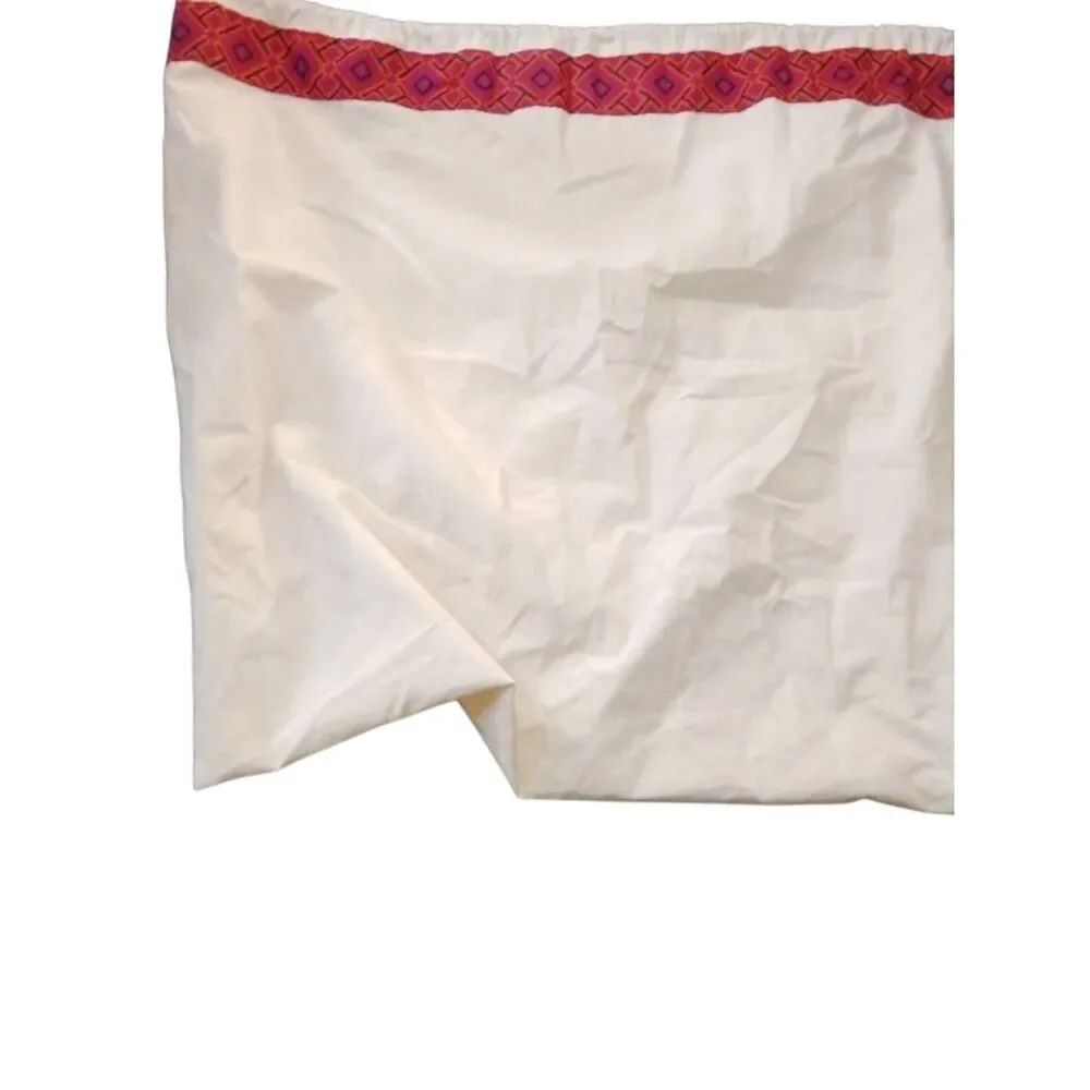Tory Burch Cream Duster with Pink and Red Geometric Trim (511)
